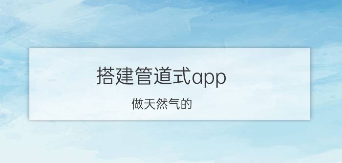 搭建管道式app 做天然气的，用什么软件？